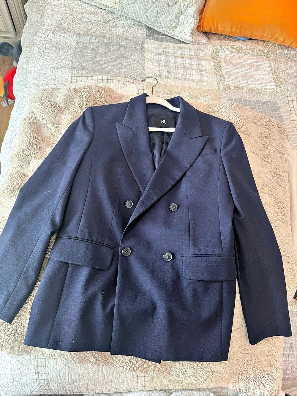 Banana Republic oversized Fabbrica Alta Women’s Double-Breasted Blazer Blue Size